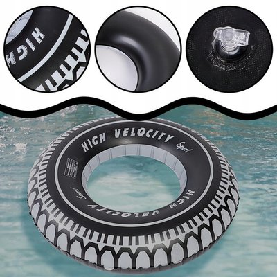 Большой надувной круг для плавания, 91 см Черно белый 2465 фото