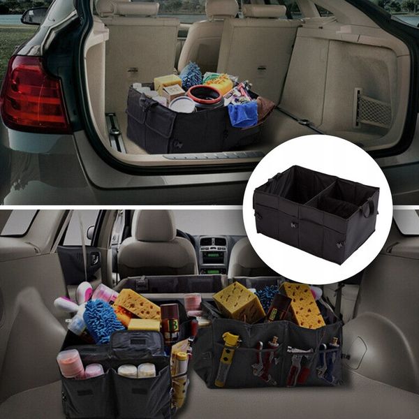 Сумка-органайзер у багажник автомобіля, XL Чорна 56x26x40 см 2473 фото