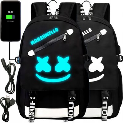 Рюкзак со светоотражающими элементами с USB Черно-синий, 35 литров 2470 фото