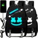 Рюкзак зі світловідбивними елементами з USB Чорно-синій, 35 літрів 2470 фото 1