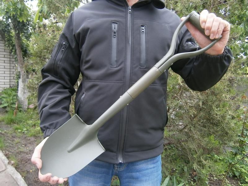 Військова лопата MFH D-подібна ручка, Type II, сталь, дерево Olive 27018 фото
