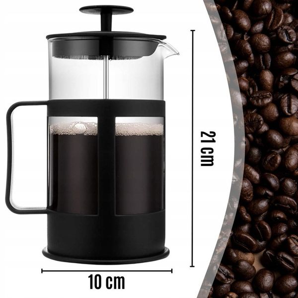 Френч прес для чаю та кави на 1 л, 4 чашки Чорний 2482 фото