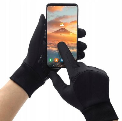 Перчатки для смартфона зимние водостойкие, сенсорные перчатки Черные размер S/M, L/XL XL 143 фото