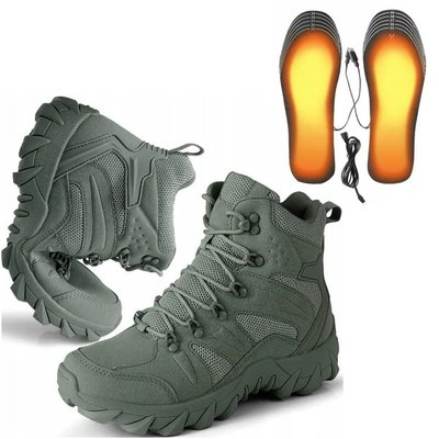 Военно-тактические водонепроницаемые кожаные ботинки OLIV с согревающей стелькой USB 45 KT1-1244-45 фото