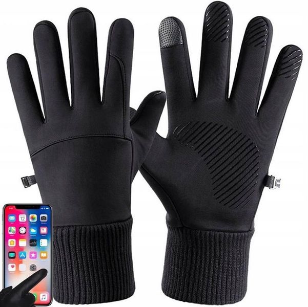 Рукавички для Смартфона зимові водостійкі, сенсорні рукавиці Чорні розмір 143 фото