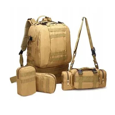 Тактический рюкзак для выживания 4 в 1 объемом 50 л COYOT 642 фото