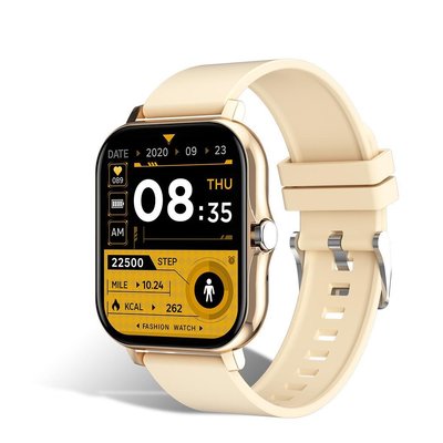 Смарт годинник фітнес браслет з силіконовим ремінцем, Bluetooth, золотистий 380 фото
