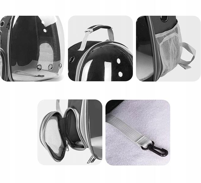 Переноска-рюкзак для тварин 35 см х 42 см Чорний 2393 фото