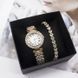 Розкішний жіночий наручний годинник із кристалами + браслет 2252 фото 1