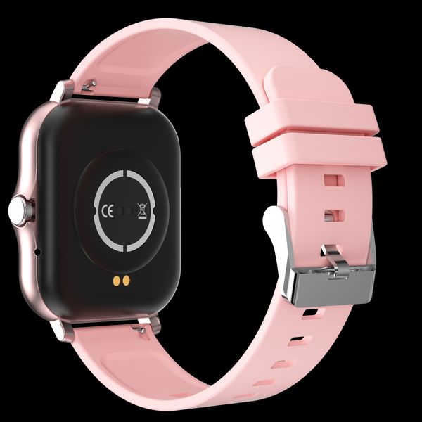 Смарт годинник фітнес браслет з силіконовим ремінцем, Bluetooth, Рожевий 378 фото