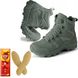 Військово-тактичні водонепроникні шкіряні черевики OLIV і зігрівальні устілки 10 пар KT-1244-45 фото 1