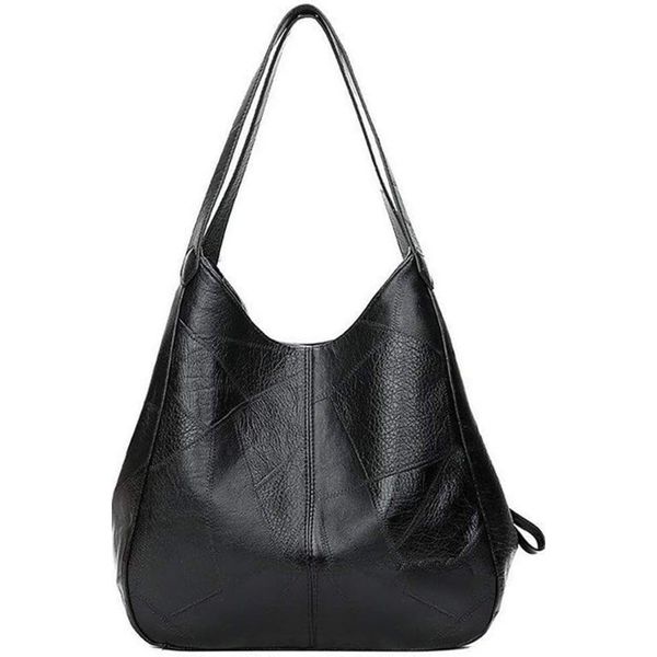 Жіноча сумка з екошкіри Вінтаж Чорна 2401 фото