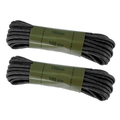 Шнурки 2 пары Восковые Mil-Tec® 180 см. Black 12914002 фото