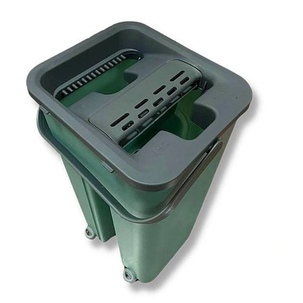 Швабра з відром Mop Scratch з автоматичним віджимом та складною ручкою Зелений 2410-1 фото