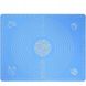 Кухонний килимок для тіста із вимірами, силіконовий 50 х 40 см Синій 2400-GR фото