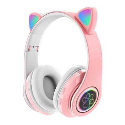 Беспроводные Bluetooth Наушники с кошачьими ушками B39M Розовые 2446 фото