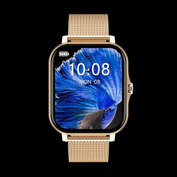 Смарт годинник фітнес браслет з металевим ремінцем, Bluetooth, Золостистий 373 фото