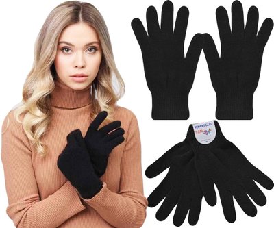 Женские теплые перчатки Черные 1220 фото