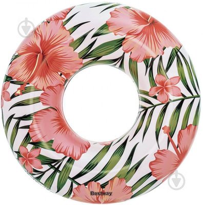 Надувний круг для плавання Bestway 36237 «Тропічні пальми», 119 см Рожевий 2500-1 фото