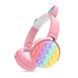Бездротові дитячі навушники з котячими вушками "STYLE POP IT" CTX-950 PINK 2451 фото 4