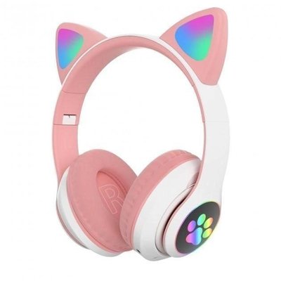 Накладні бездротові навушники Дитячі LOGIT LX-B39A Рожево-білі 2454 фото