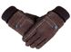 Тактильні зимові чоловічі замшеві рукавички коричневого кольору 1214 фото 2