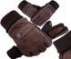 Тактильні зимові чоловічі замшеві рукавички коричневого кольору 1214 фото 5