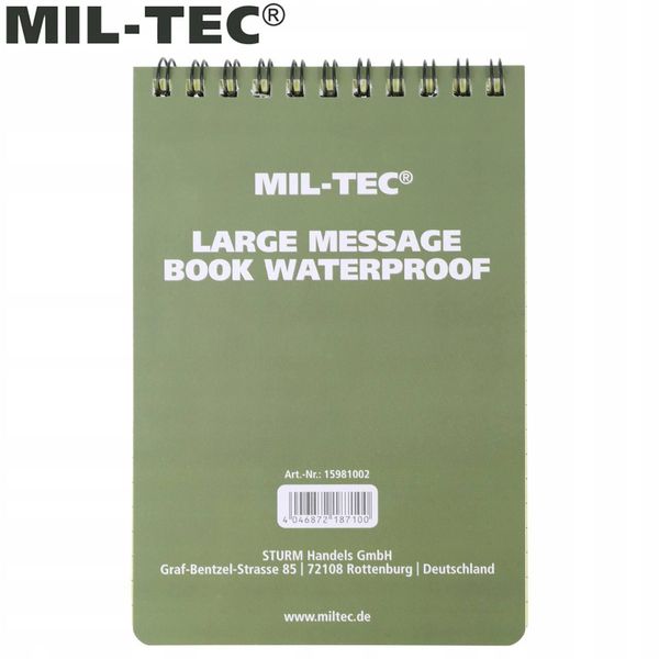 Водонепроникний Нотатник Mil-Tec® Big 100x150 мм. 15981002 фото