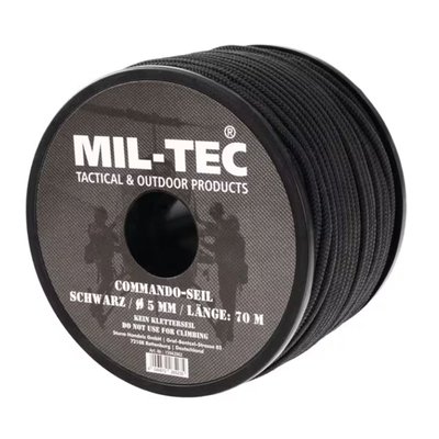 Веревка Mil-Tec® Commando 70 м x 5 мм - black 15942002-005 фото