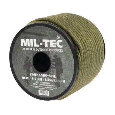 Веревка Mil-Tec® Commando 50 м х 7 мм - olive 15942001-007 фото